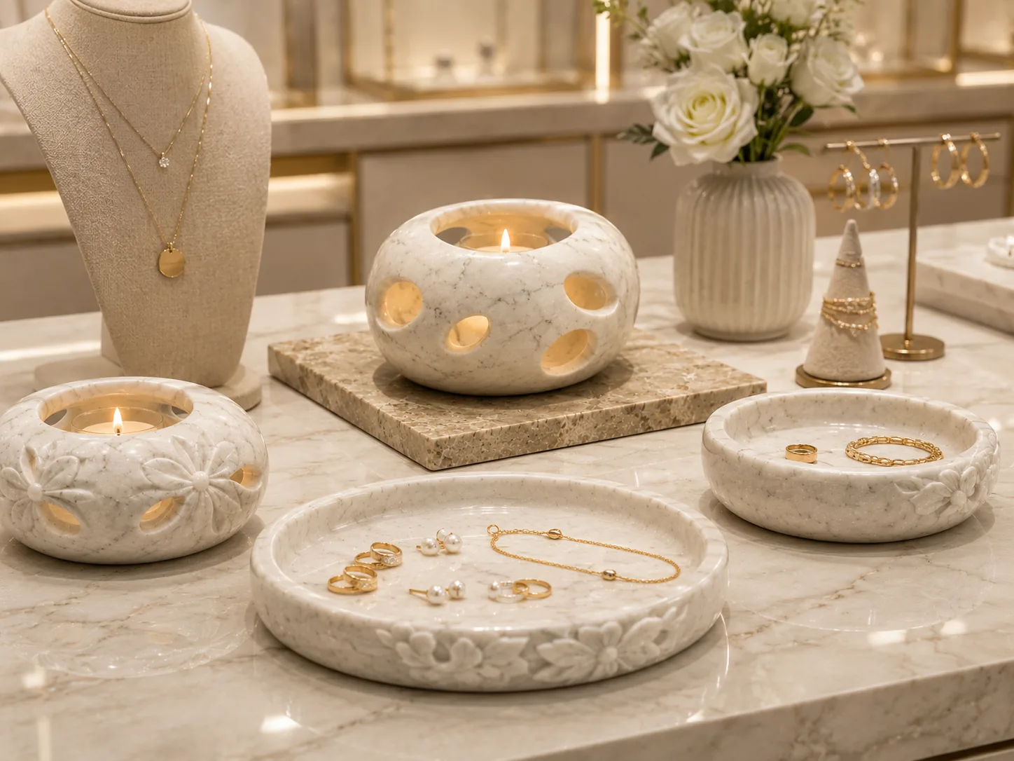Alternative boutique composition for private viewing or counter presentation.